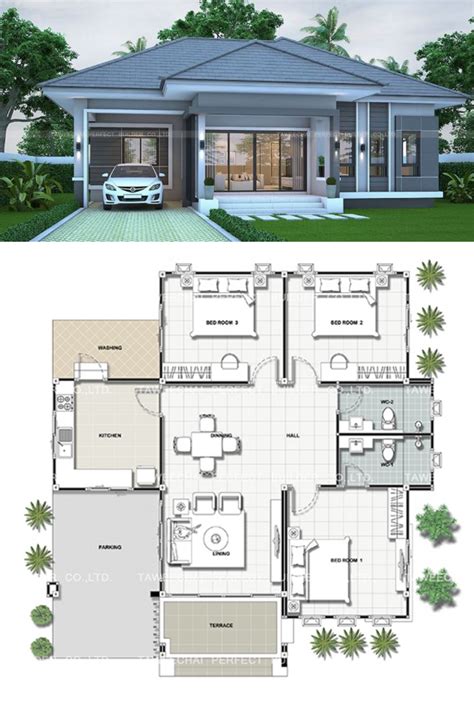 small bungalow house design  floor plan   bedrooms bungalow style house plans