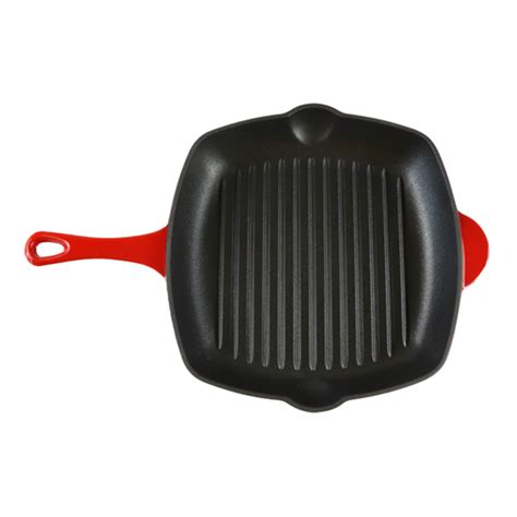 chef square griddle red lks