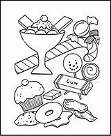 Coloring Pages Candy Sweet Gum sketch template