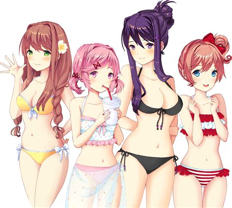 Monika Yuri Natsuki And Sayori Doki Doki Literature Club Drawn By