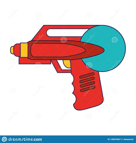 Toy Laser Gun Icon Cartoon Blue Lines Stock Vector