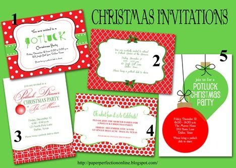 paper perfection christmas potluck invitation