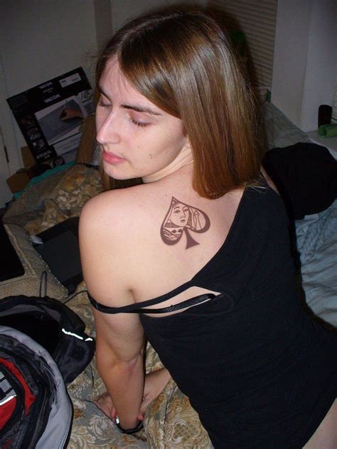 girl with queen of spades tattoo tattoos queen of spades queen of spades tattoo queen of