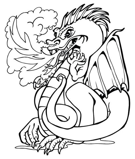 fire breathing dragon coloring pages realistic fire dragon drawing