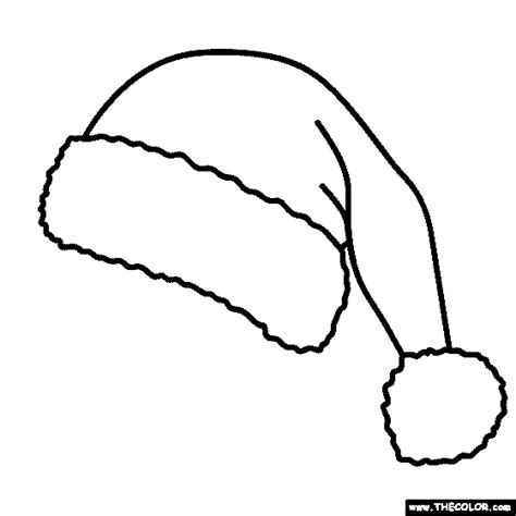 santa hat coloring page coloring pages