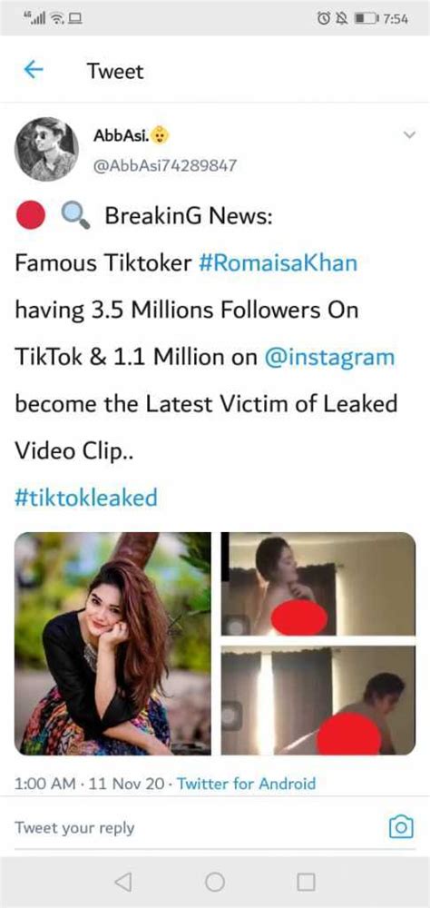 Tiktoker Romaisa Khan Refutes That The Leaked Video Is Not Hers Oyeyeah