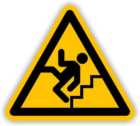 warnung vorsicht treppe als aufkleber
