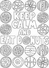 Donut Coloring Donuts Pages Calm Keep Kleurplaat Colouring Sheets Welcome Food Birthday Printable Book Quote Dover Publications Doverpublications Kids Eat sketch template