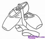 Shoes Pointe Cartoon Ballet Easy Ballerina Drawing Draw Library Clipart Shoe sketch template