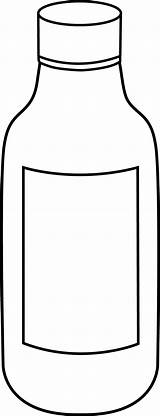 Bottle Clipart Clip Water Bottles Medicine Cartoon Blank Cliparts Science Chemical Jug Chemistry Plastic Line Outline Empty Colouring Pages Pill sketch template