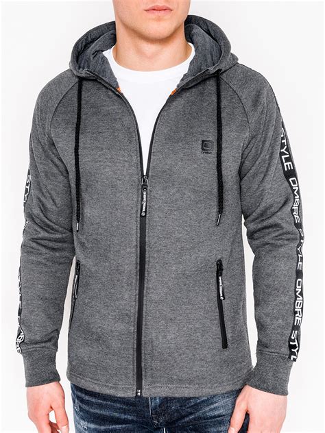 mens zip  hoodie  dark grey modone wholesale clothing  men