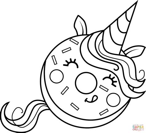 unicorn donut coloring page  printable coloring pages