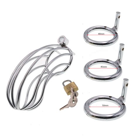makecool s male stainless steel cock cage lockable bondage adult