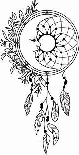 Dream Catcher Dreamcatcher Coloring Pages Moon Feathers Adults Mandala Decal Catchers Adult Hippie Vinyl Tattoo Drawing Boho Mystical Zen Native sketch template