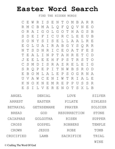 word search crafting  word  god