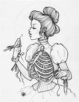 Skeleton Drawing Female Getdrawings sketch template
