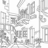 Coloring Pages House Colouring Color Therapy Streetview Choose Board sketch template
