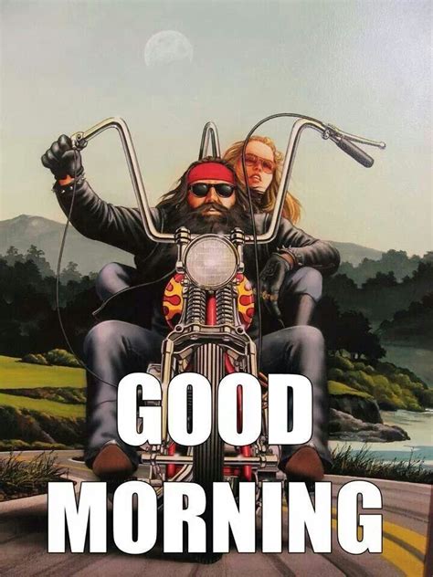 Good Morning David Mann Art Motorcycle Art Biker Art