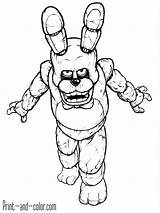 Coloring Freddy Pages Five Nights Color Print sketch template