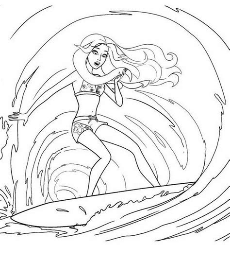 barbie surfing coloring pages jambestlune