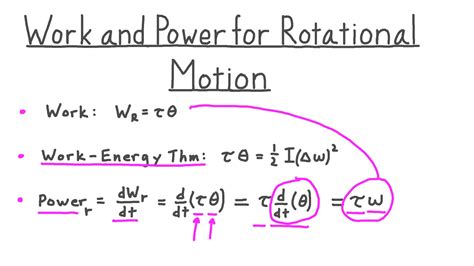 video work  power  rotational motion nagwa