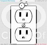 Clipart Outlet Cartoon Electrical Socket Coloring Character Vector Outlined Thoman Cory Clipground Clipartof sketch template
