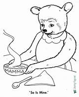 Coloring Bears Goldilocks Puppet sketch template