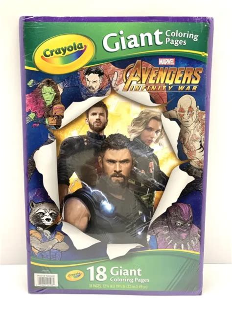 sealed marvel crayola avengers infinity war giant coloring pages