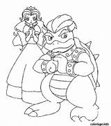 Bowser Princesse Colorier Mario Incroyable Toad Fois Imprimé sketch template