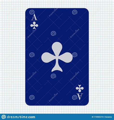 ace  clubs blue icon  lined paper background stock vector