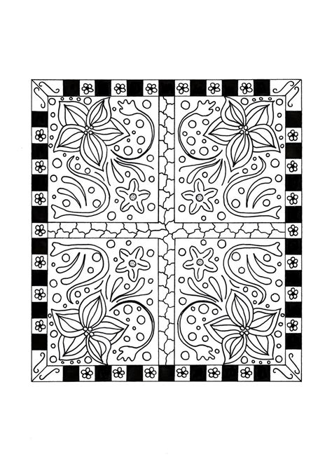 floral quilt coloring page allfreeholidaycraftscom