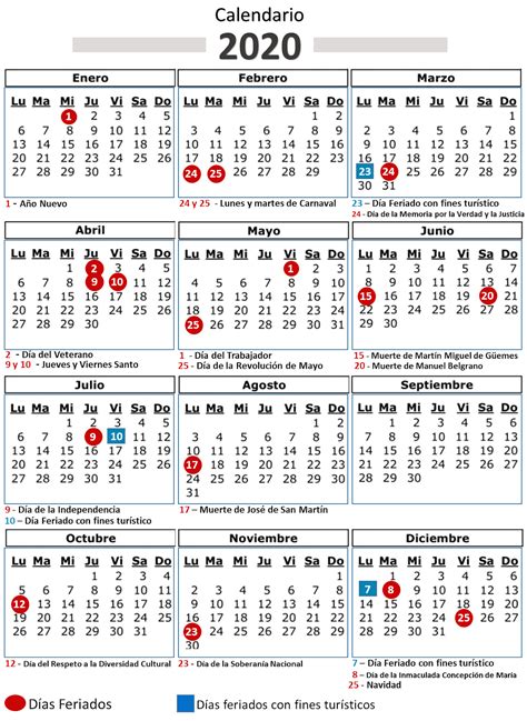 ciudadanos calendario de dias feriados argentina