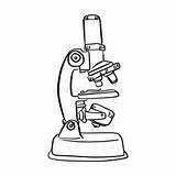 Microscopio Colorear Microscope Microscopios Microscoop Getrokken Lijn Vectordieillustratie Miscroscopio Pointing Doodle Scientist sketch template