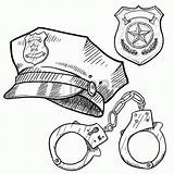Coloring Police Badges Kinder Pages Popular sketch template