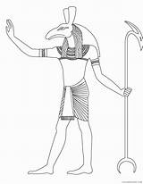 Anubis Coloring4free Goddesses sketch template