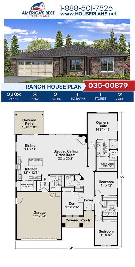 pin  ranch house plan