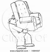 Chair Carrying Clipart Furniture Man Repo Delivery Outlined Illustration Djart Royalty Vector Cox Dennis Clipground sketch template