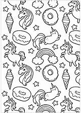 Unicorn Coloring Pages Detailed Getcolorings Donuts Pusheen sketch template