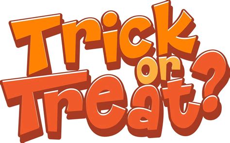 trick  treat word logo  halloween  vector art  vecteezy