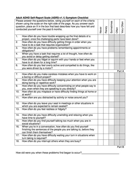 adult adhd  report scale  fill  sign printable template   legal forms