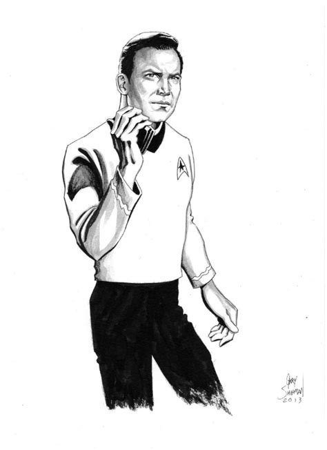 Star Trek Captain Kirk Original Art By Gary Shipman In
