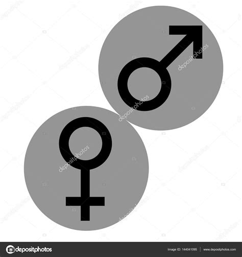 Sex Symbols Gender Woman And Man Flat Symbols Black Female And Male