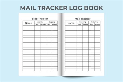 mail tracker log book interior mail incoming  outgoing tracker
