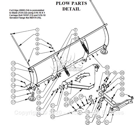 swisher  parts diagram  plow parts detail