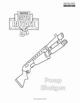 Fortnite Coloring Pages Weapons Shotgun sketch template