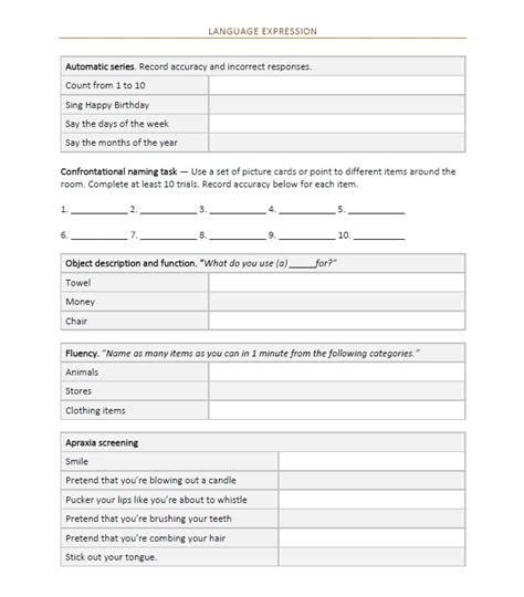 speech therapy evaluation form