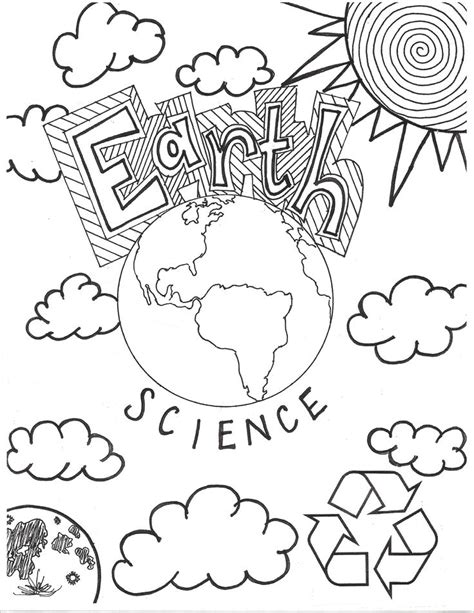 earth science coloring page cover page middle school science
