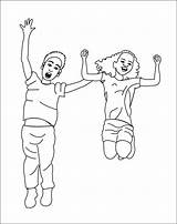 Coloring Pages Children Jumping Kids Gif Index Print sketch template
