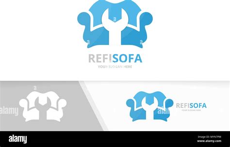 vector sofa logo combination couch  repair symbol  icon unique armchair  fix logotype