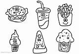 Coloring Food Pages Cute Drawing Printable Hand Kids Color Print Adults sketch template